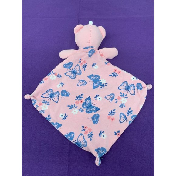 Sleep On It Mini Lovey Bear Pink Blue Butterflies Flowers Lovey Security Blanket - Picture 5 of 7